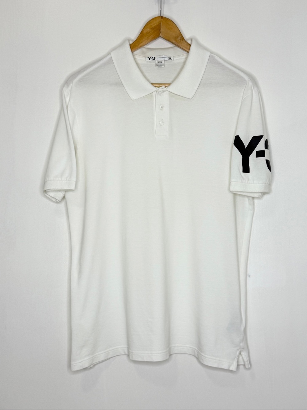 Y-3 Yohji Yamamoto Adidas Short Sleeve Polo Shirt Mens XL White Black